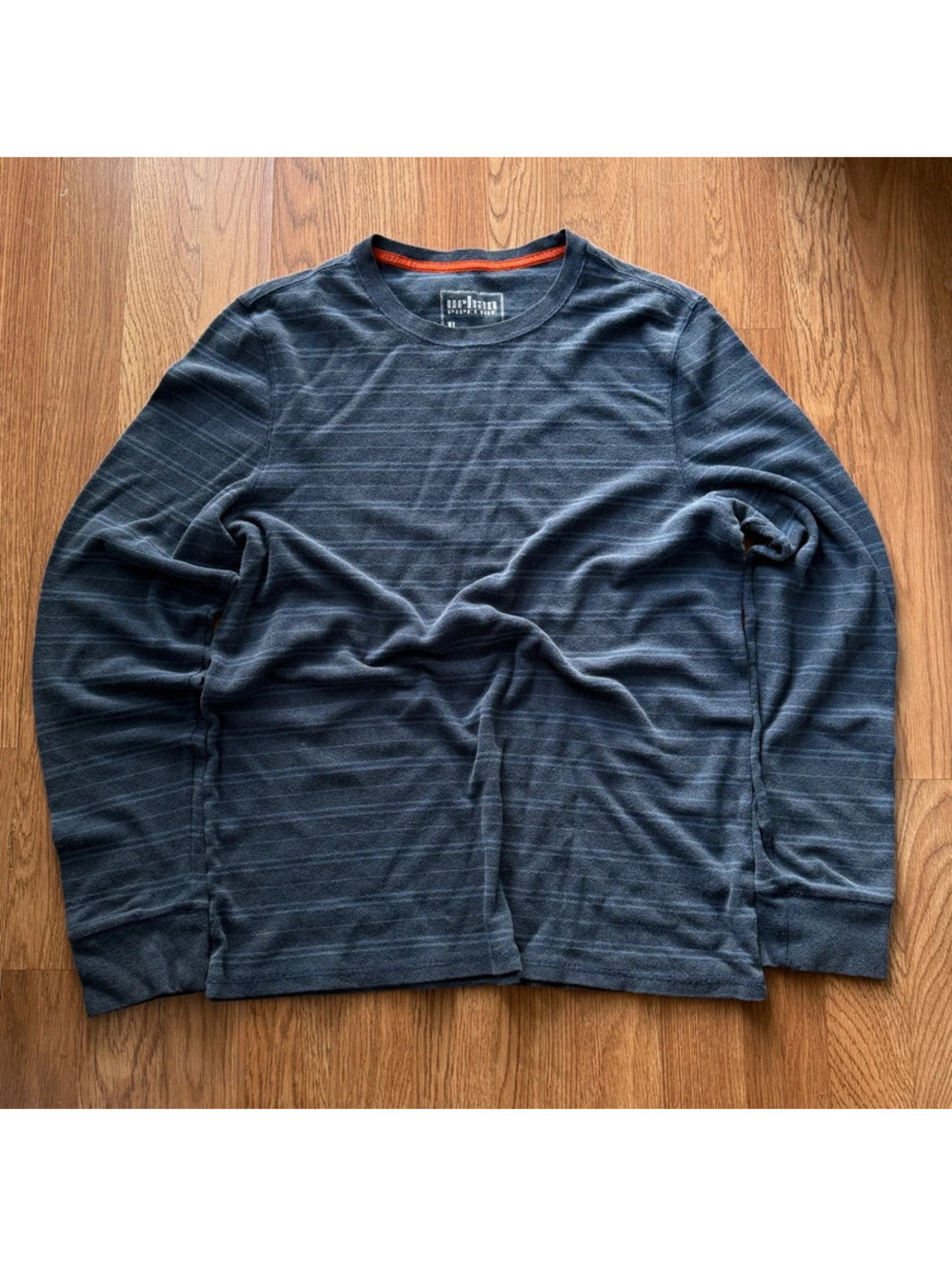 Vintage urban pipeline waffle knit y2k striped thermal long sleeve